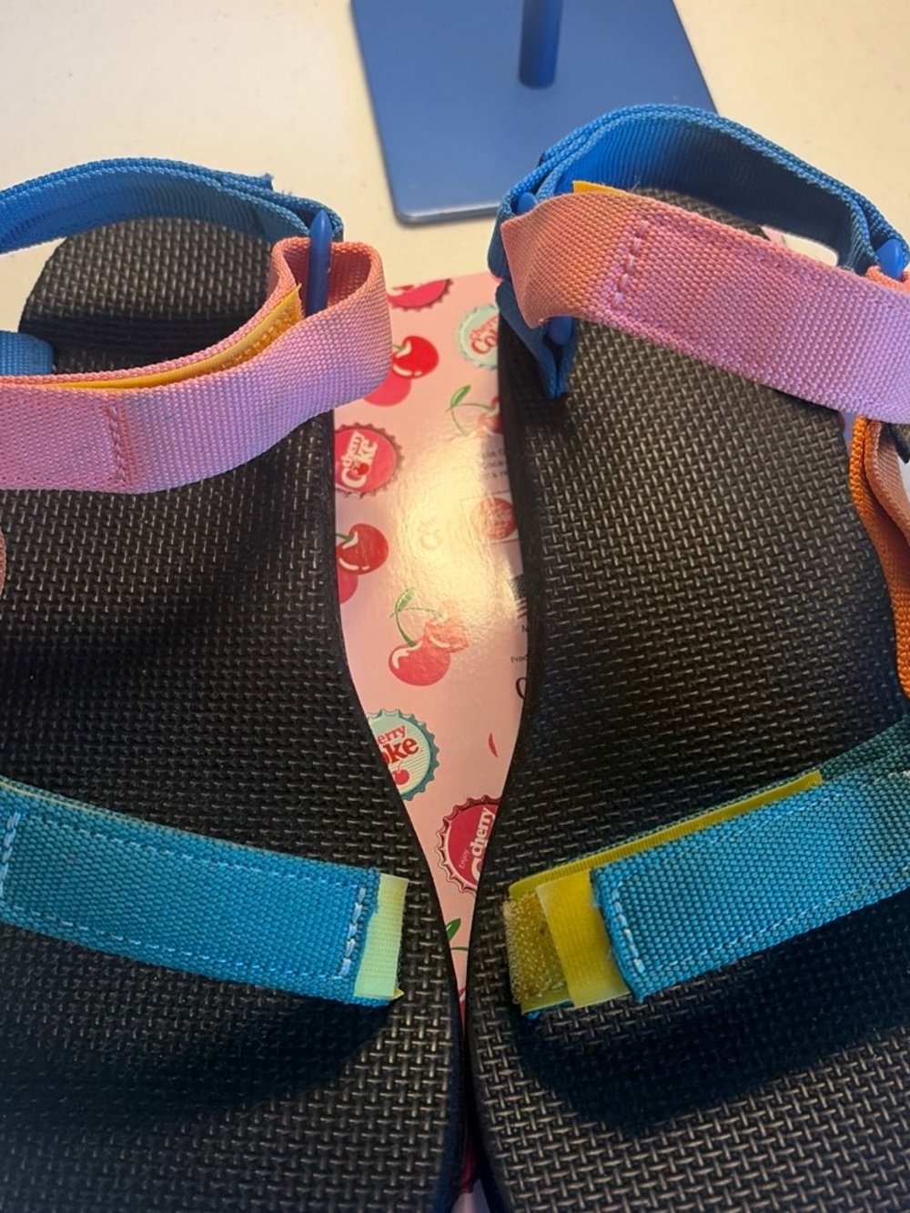 Teva Multicolor Kids Strappy Sandals - Blue, Pink & Yellow